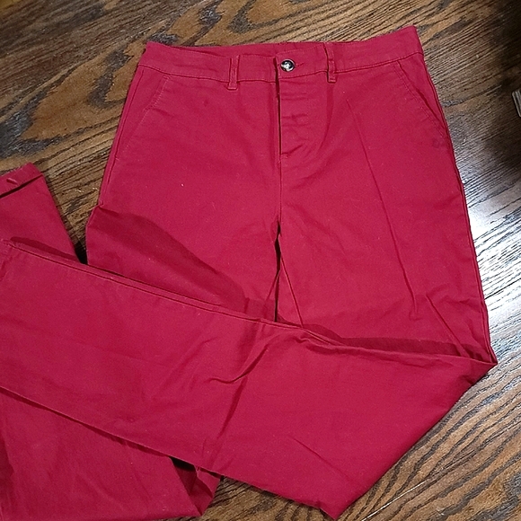 ASOS EUC Red Slim Fit Dress Trouser Pants 97% Cotton - Men's TALL SIZE 30x36 - Picture 2 of 9